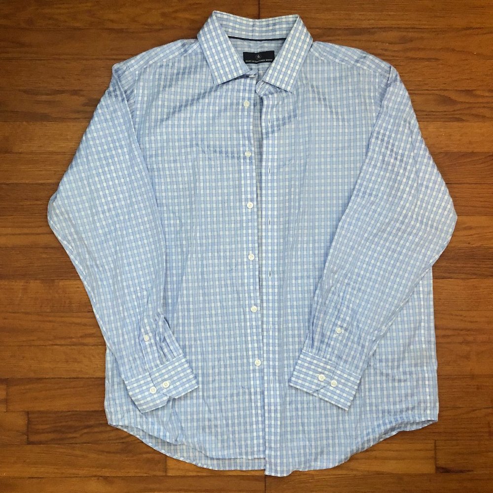 Hart Schaffner Marx - Light blue Plaid Button Down - Large